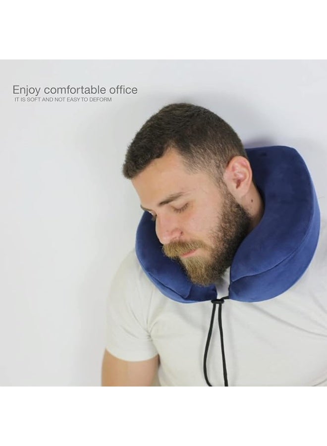 Memory Foam Travel Neck Support Pillow - Removable Washable Premium Velvet Cover - Ultimate Comfort & Easy Maintenance for Daily Use - Image 3