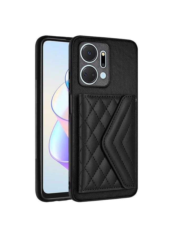 اس-توب جراب لهاتف Honor X7a / Play 7T، جراب بطاقات RFID بملمس معيني مع حبل طويل - Image 3