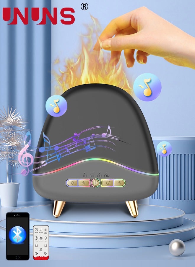 UNUNS Flame Aroma Diffuser,300ML Colorful Air Humidifier With Remote Control And Night Light,Bluetooth Functionality,Timing Design,USB Charging,For Home Office Bedroom - Image 1