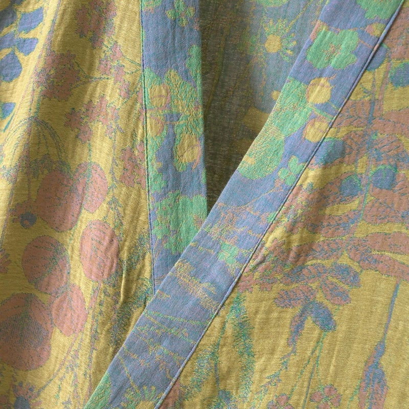 Kimono Robe 100% Cotton Gauze Botanical Floral - Image 4