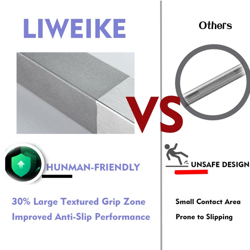 LIWEIKE Brushed Nickel Shower Foot Rest Bar Wall Mount Shower Stool for Shaving Legs Non-Slip Scrub Shower Foot Step Square Corner Shower Shaver Foot Rest - Image 4