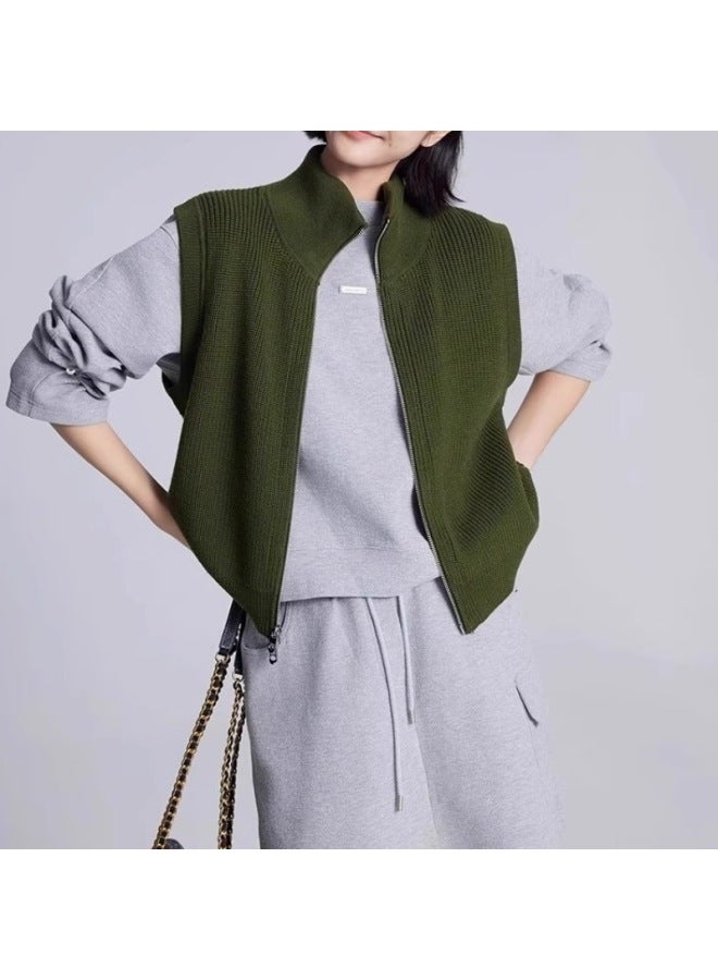 Leyuan Retro Autumn Winter New Layered Pullover High Neck Sweater Vest Outerwear Top Red Knitted Vest Women's - Image 1
