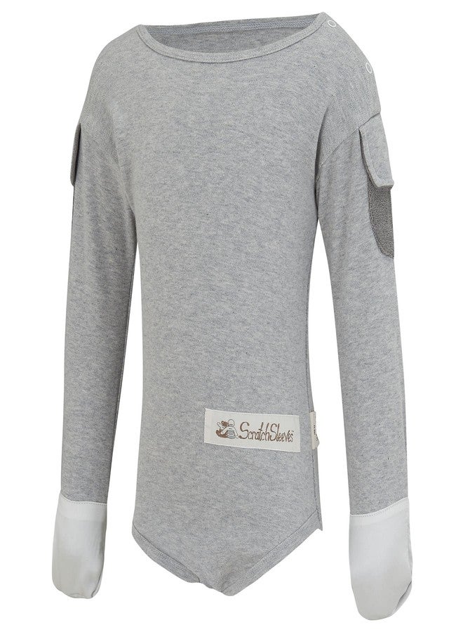 ScratchSleeves | Flip-mitt Bodysuit for Itchy Babies | Grey Marl | 3-4 Years - Image 1
