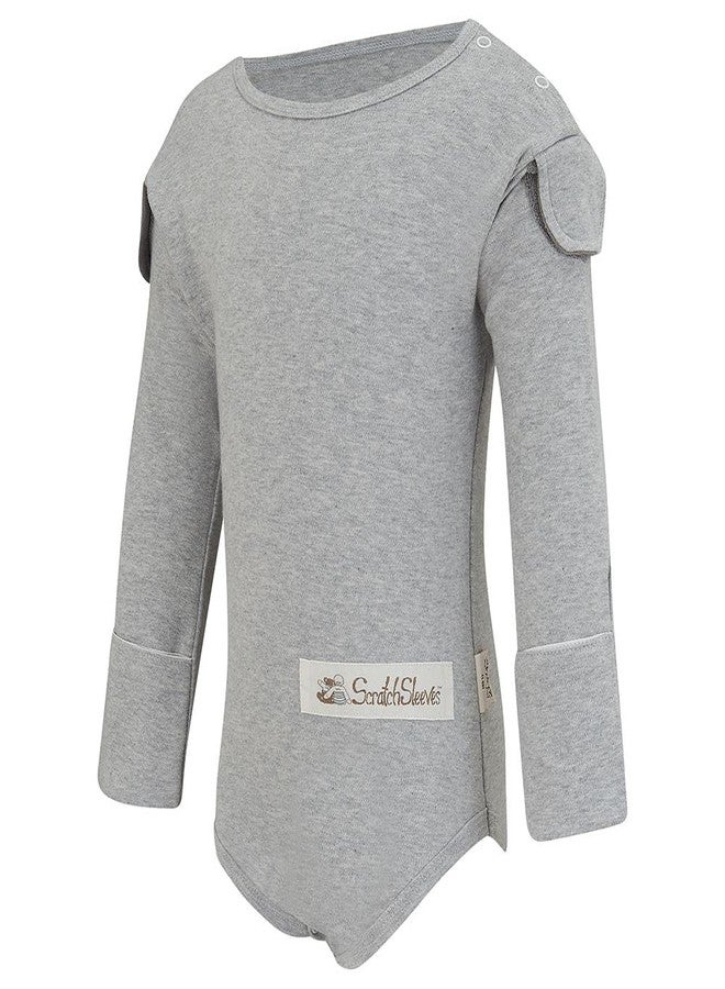 ScratchSleeves | Flip-mitt Bodysuit for Itchy Babies | Grey Marl | 3-4 Years - Image 3