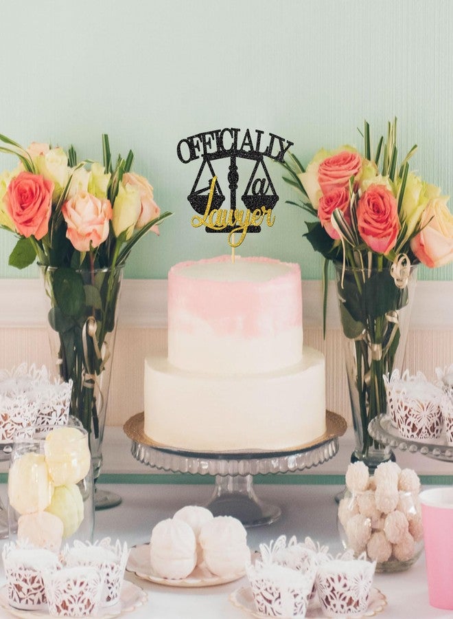 INNORU Officially a Lawyer Cake Topper Congrats Lawyer Cake Decor Law School Grad Lawyer Up Law School Graduation Party Supplies Glitter - Image 4
