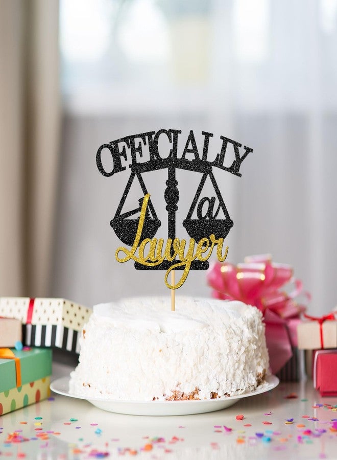 INNORU Officially a Lawyer Cake Topper Congrats Lawyer Cake Decor Law School Grad Lawyer Up Law School Graduation Party Supplies Glitter - Image 5