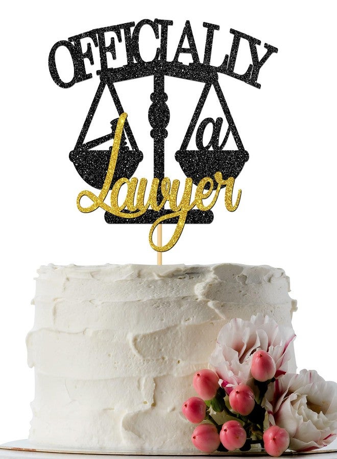 INNORU Officially a Lawyer Cake Topper Congrats Lawyer Cake Decor Law School Grad Lawyer Up Law School Graduation Party Supplies Glitter - Image 1