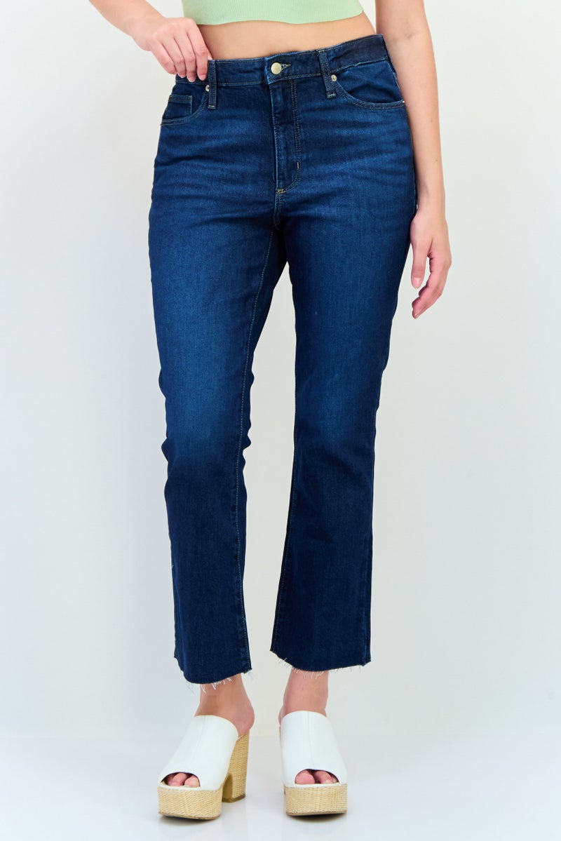 Universal Thread Women Bootcut Fit Washed Stretchable Regular Inseam Denim, Blue - Image 1