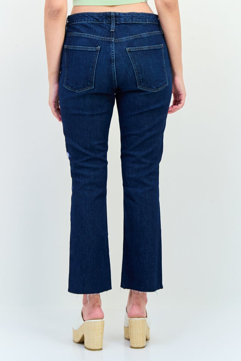 Universal Thread Women Bootcut Fit Washed Stretchable Regular Inseam Denim, Blue - Image 3