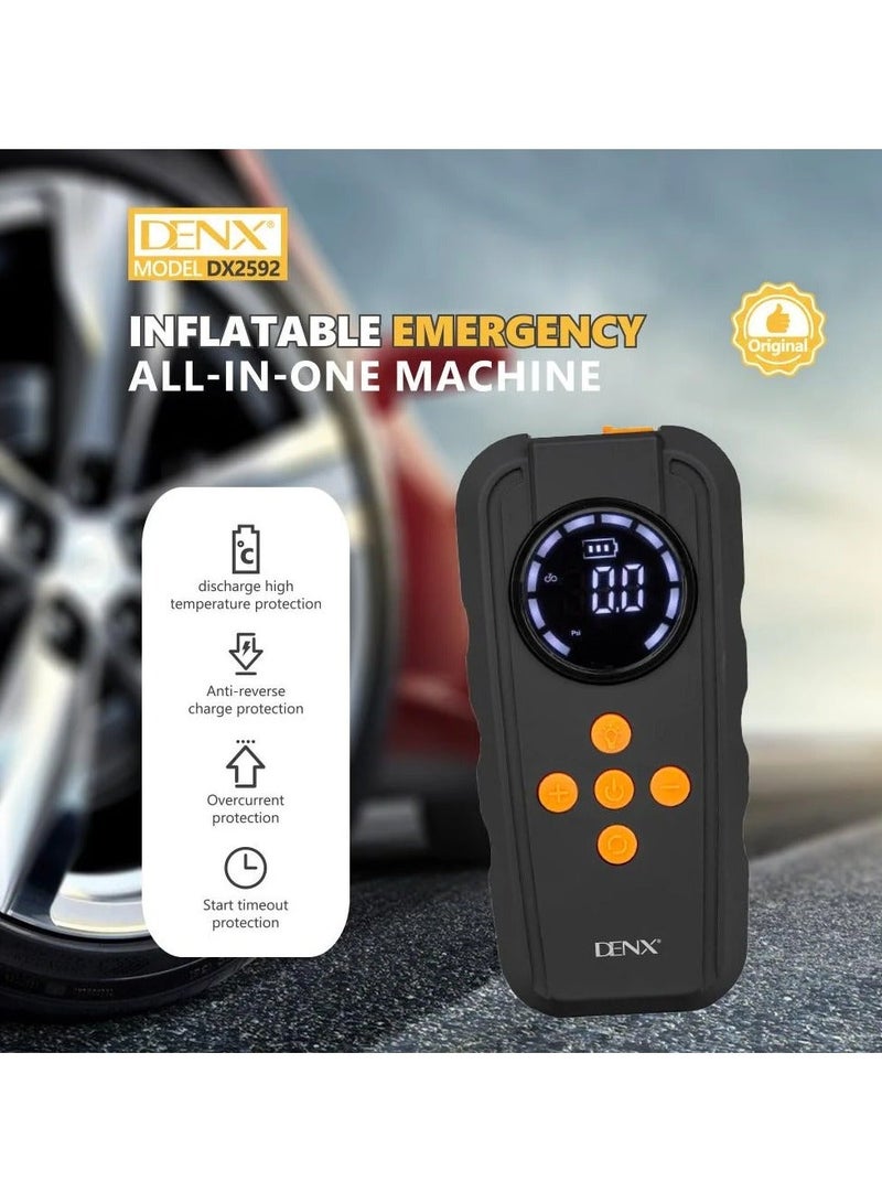 Denx DX2592 6000 mAh portable car starter battery with built-in air blower - Image 1