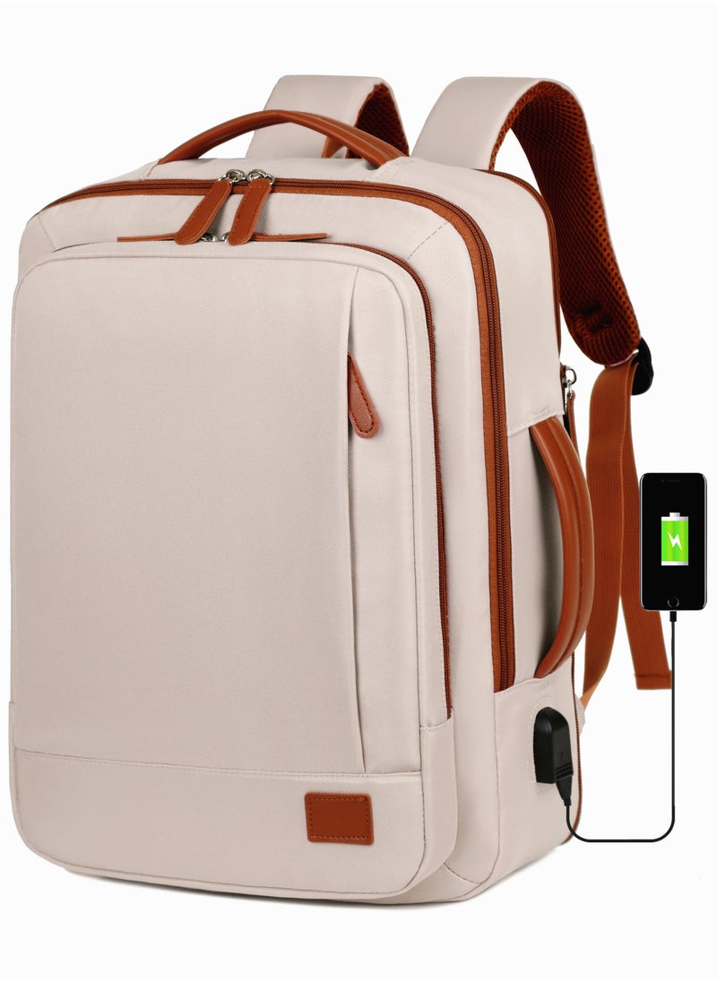 Ayeeb Expandable Handle-All Backpack (EHAB) Multipurpose Travel Airline Approved Business Work Cary On Laptop Bag, Leather Handle Decoration With USB Charging Port, Built-in Dry and Wet Separate Storage for Men Women  - Image 3