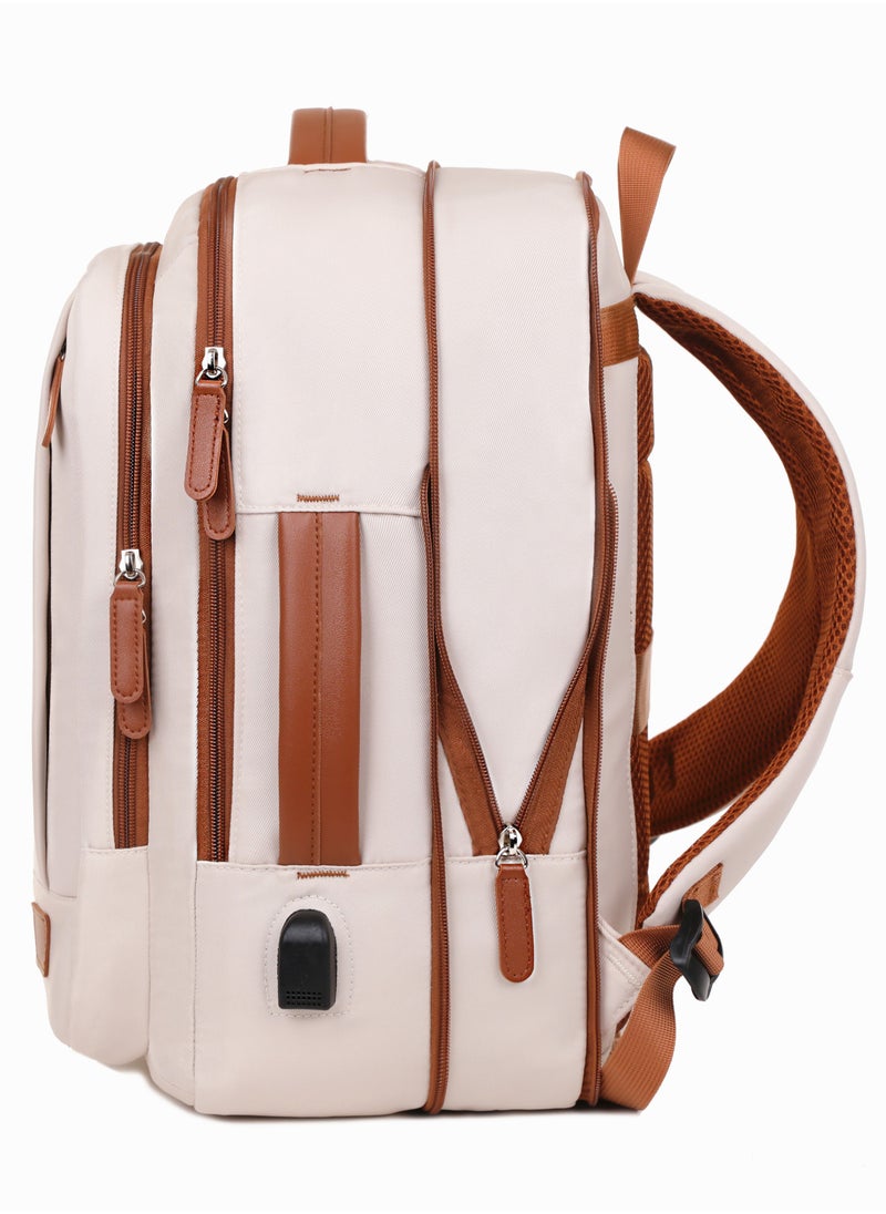 Ayeeb Expandable Handle-All Backpack (EHAB) Multipurpose Travel Airline Approved Business Work Cary On Laptop Bag, Leather Handle Decoration With USB Charging Port, Built-in Dry and Wet Separate Storage for Men Women  - Image 4