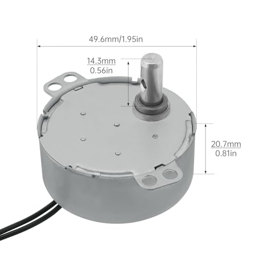 ZVKV Permanent Magnet Synchronous Motor AC 220V 50/60Hz 20-24 RPM Plastic Gear Synchronous Motor for Display Rack, Shaking Stand, PTZ Support (20-24 RPM) - Image 2