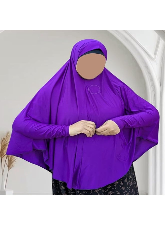 خمار صلاة للنساء . خمار بكم طويل خامة زيدة طرى ( للصلاة . للبلكونة . للإستقبال . لمختلف الاستخدامات ) - Image 2