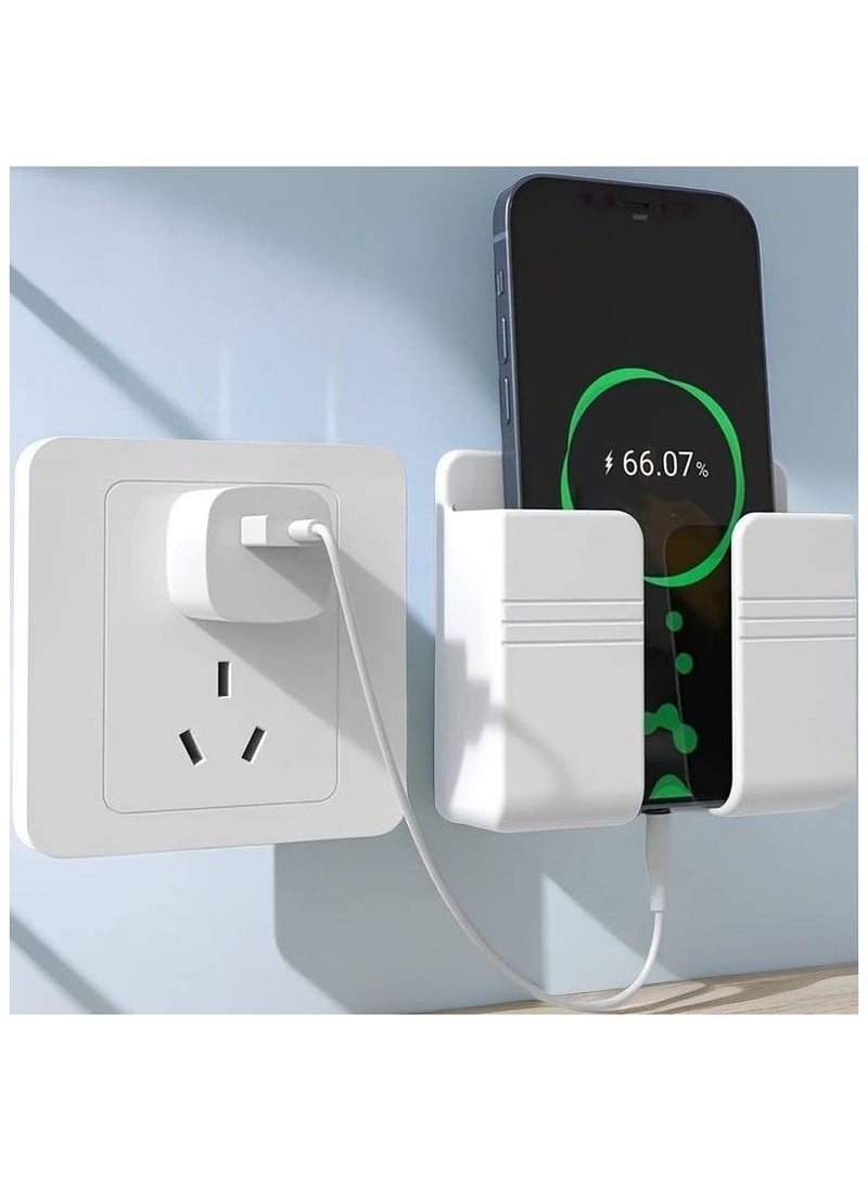 بروماس قطعة واحدة من حامل شحن وحامل تخزين بلاستيكي متعدد الوظائف للتعليق على الحائط، قابل للتكيف مع أسطح الجدران المختلفة مع إدارة الكابلات ومساحة تخزين إضافية - Image 1