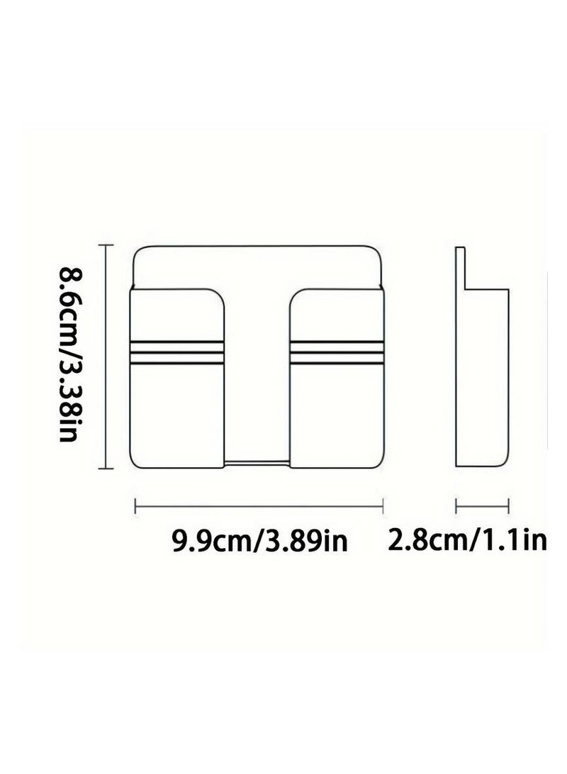 بروماس قطعة واحدة من حامل شحن وحامل تخزين بلاستيكي متعدد الوظائف للتعليق على الحائط، قابل للتكيف مع أسطح الجدران المختلفة مع إدارة الكابلات ومساحة تخزين إضافية - Image 2