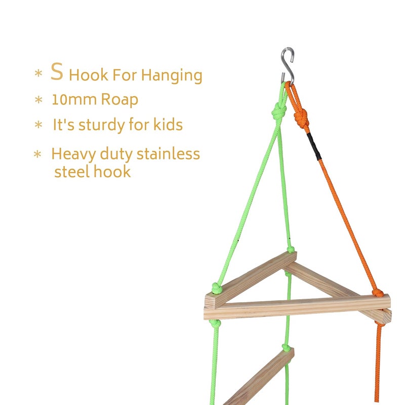 BOFFLE Rope Ladder for Kids | Climbing Stairs for Kids | Wooden Scales for Kids for Physical Activity | Indoor Outdoor Games for Kids for 3 to 10 Years - Image 4