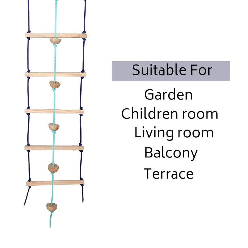 BOFFLE Rope Ladder for Kids | Climbing Stairs for Kids | Wooden Scales for Kids for Physical Activity | Indoor Outdoor Games for Kids for 3 to 10 Years - Image 5