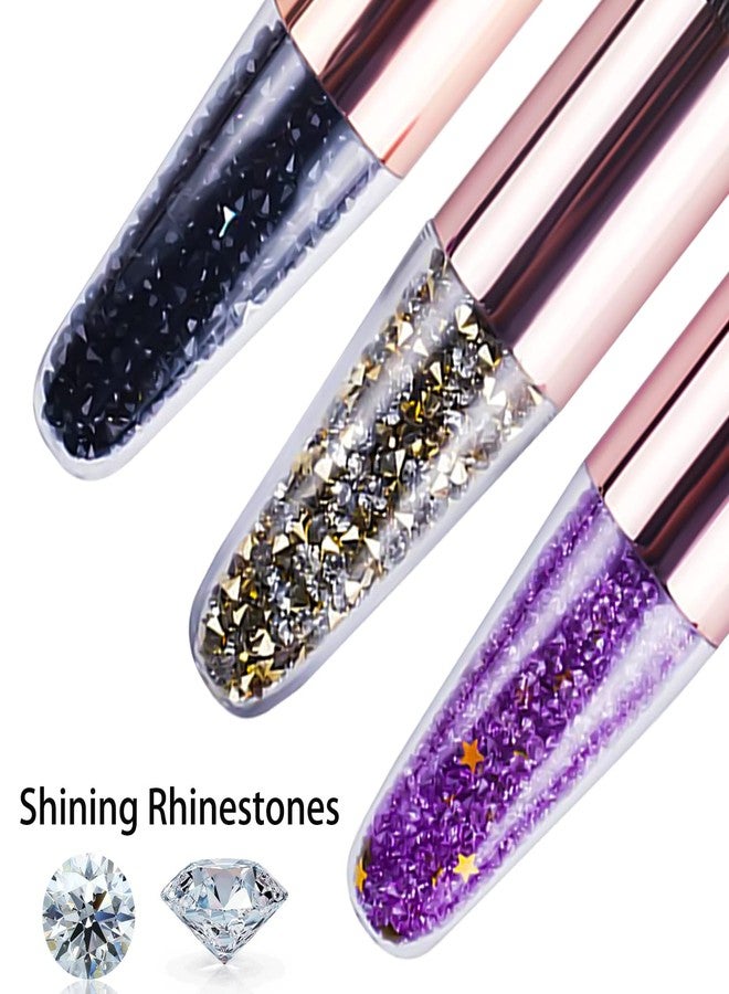 SILPECWEE فرش أظافر سيليبيكوي 3 قطع فرشاة غبار الأظافر فرشاة تنظيف الأظافر فرشاة أحمر الخدود فرش مكياج فرشاة مسحوق الأظافر فرشاة العناية بالأظافر مستلزمات فن الأظافر - Image 5