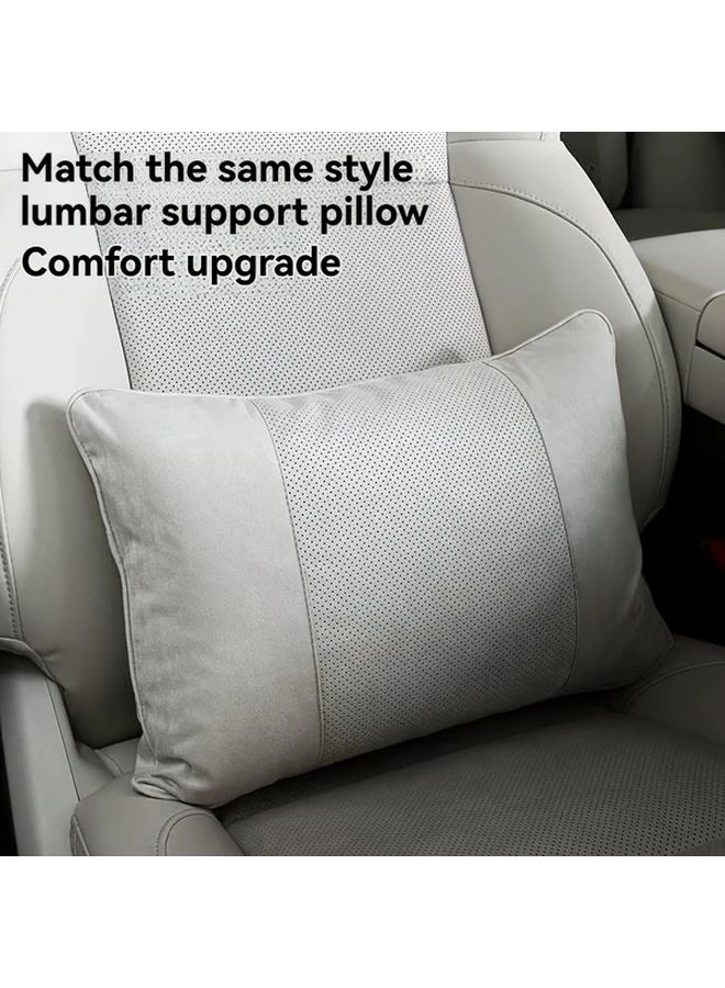 Black Premium Universal Car Headrest and Lumbar Support Set PU Leather Ergonomic Design - Image 4