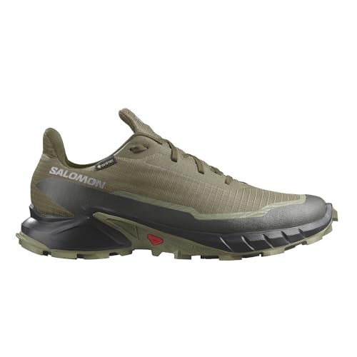 Salomon Men’s Alphacross 5 Gore-Tex, Waterproof Trail Running Shoes - Olive Night/Black/Deep Lichen Green - 10 Medium - Image 3