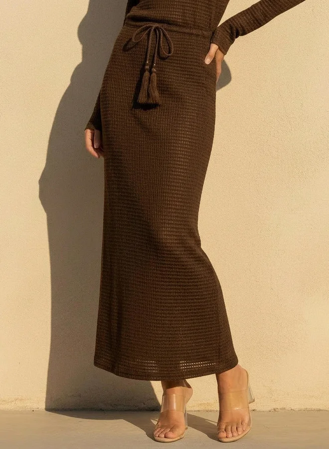 تواكستريمز THIN KNIT PRINT SKIRT SET