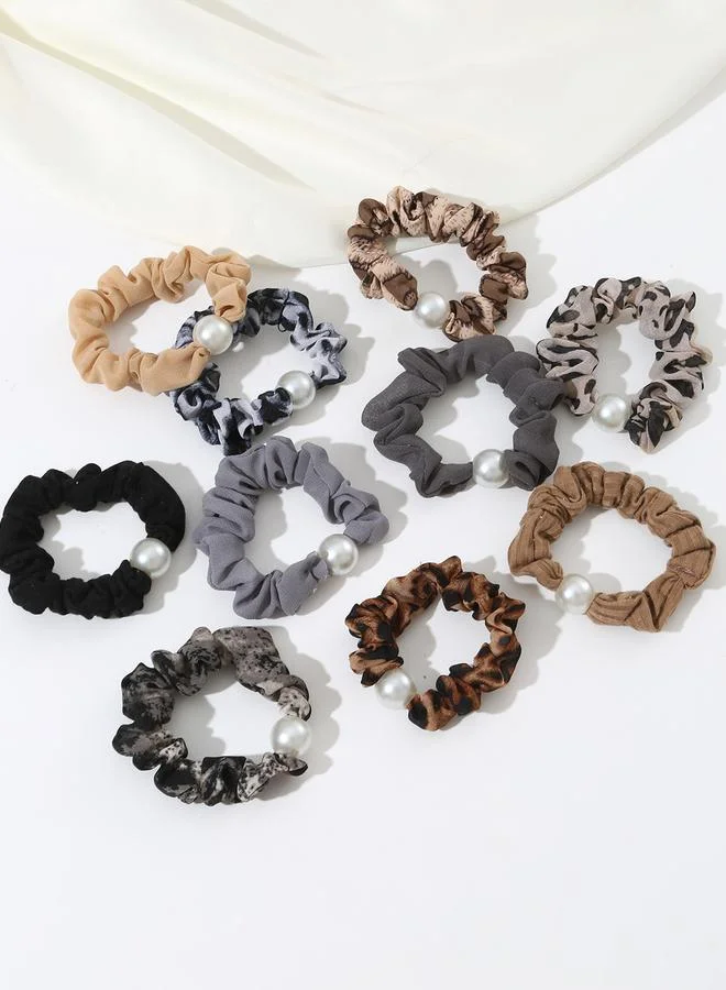 تايك تو مجموعة من 10 ربطات شعر مزينة بلؤلؤ صناعي