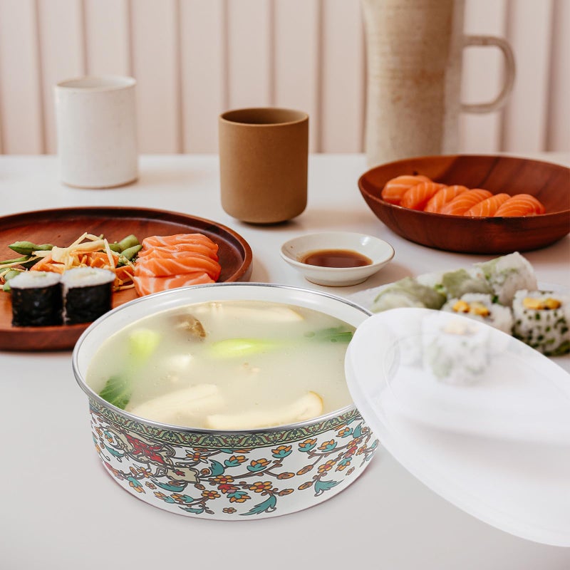 Enamel Mixing Bowls Set 5PCS with Lids Thickened Food Grade Kitchen Storage - Image 5