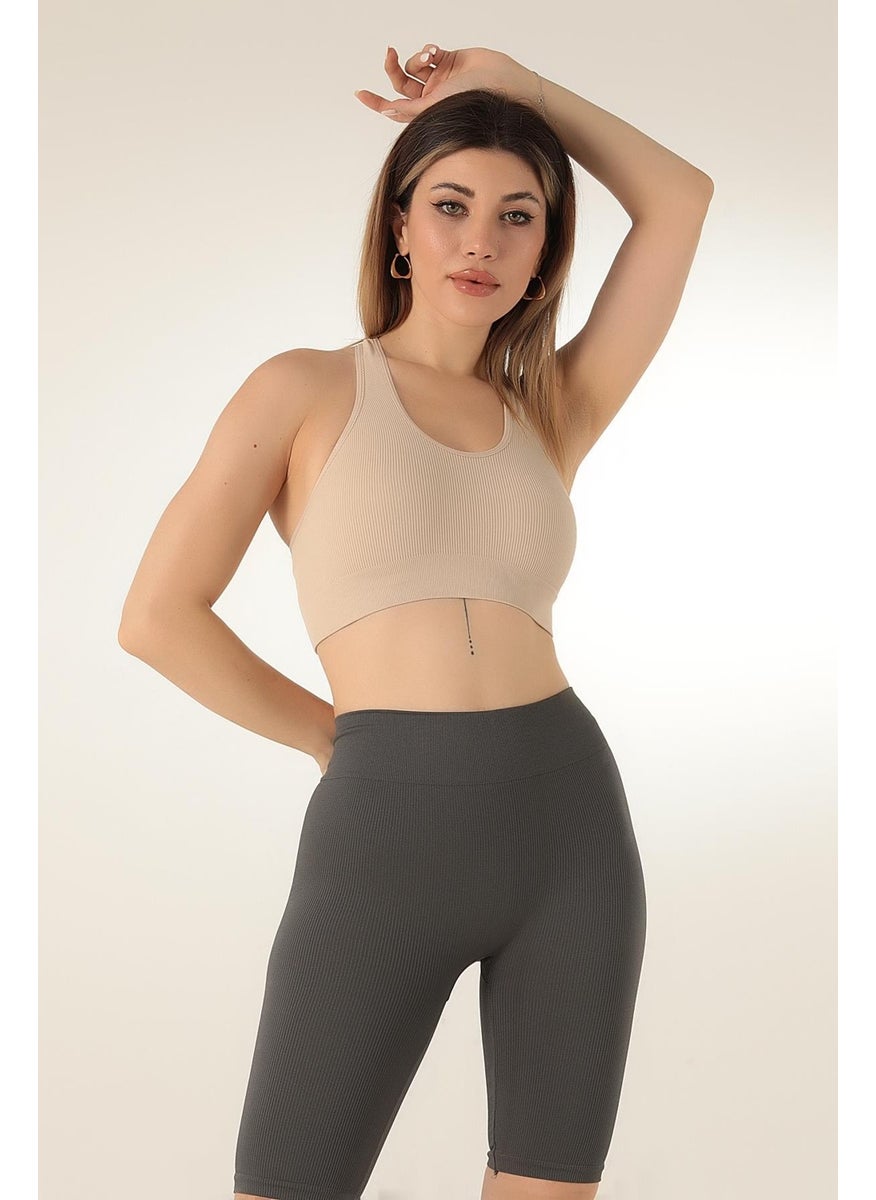 DoReMi - Seamless Knitted Cross Strap Bustier - Image 1
