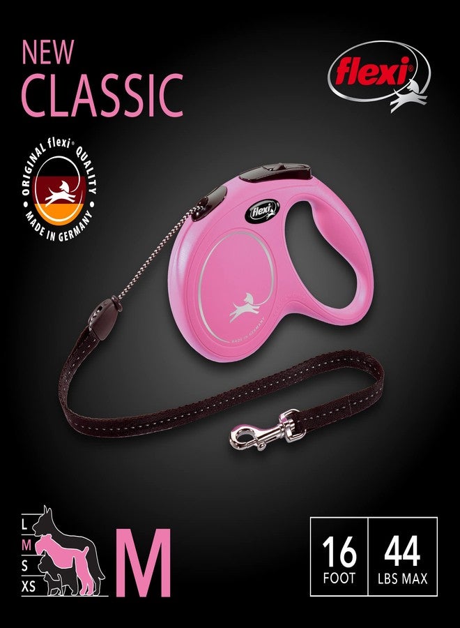 Flexi New Classic Retractable Dog Leash (Cord), 16 ft, Medium, Pink - Image 2