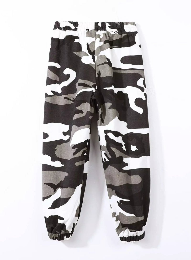 Boys Camo Print Tapered Pants - Image 1