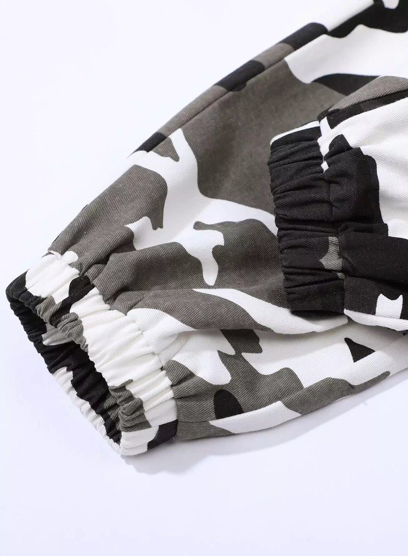 Boys Camo Print Tapered Pants - Image 4