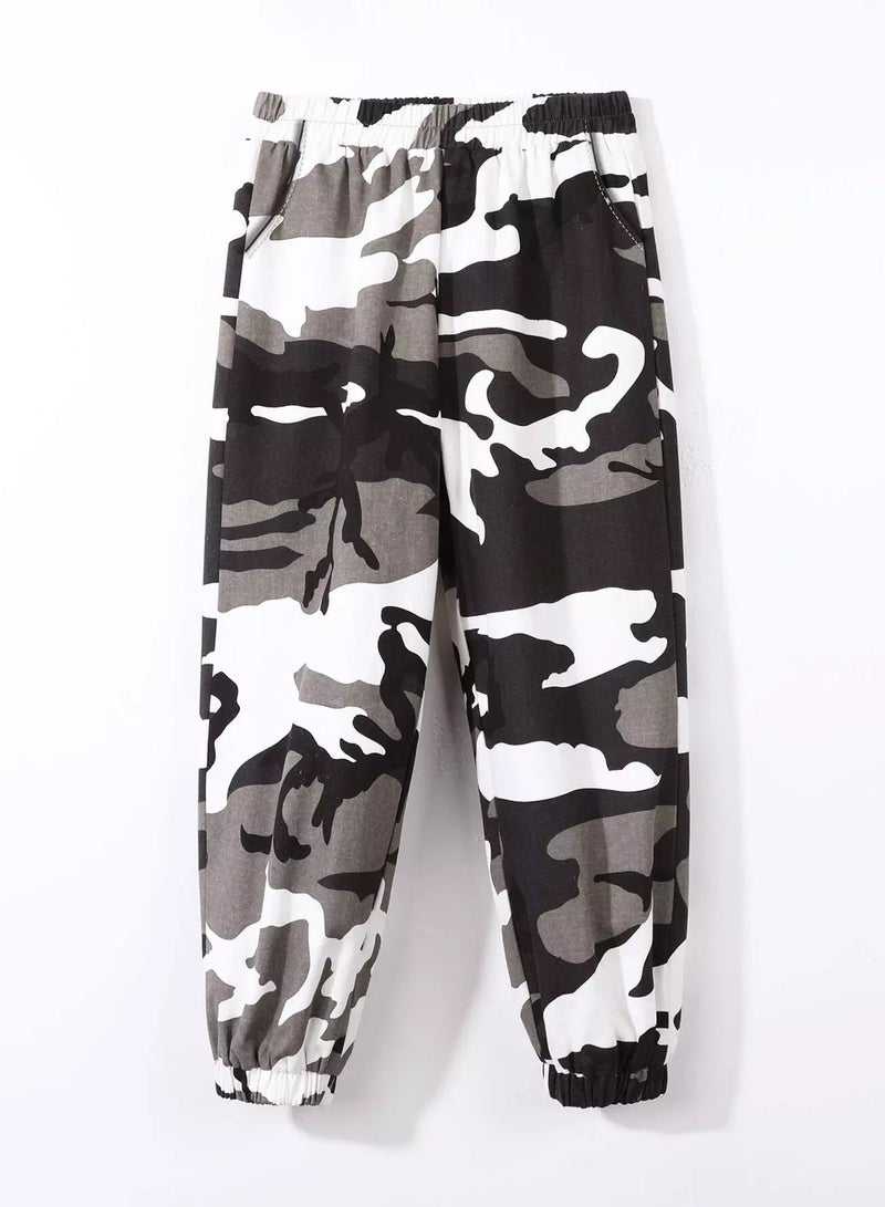 Boys Camo Print Tapered Pants - Image 5