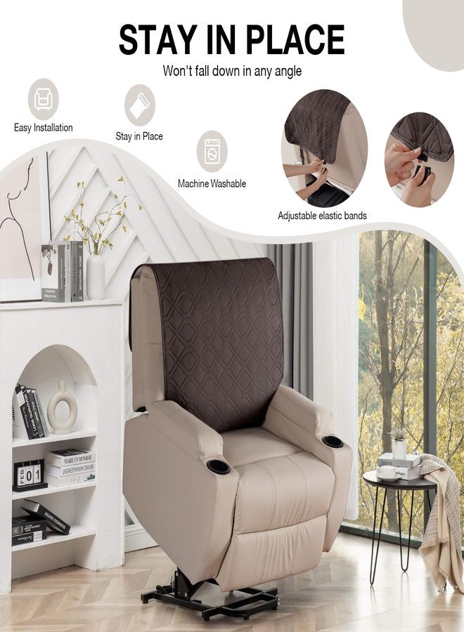 VANSOFY Recliner Chair Covers 100% Waterproof Backrest Cover Reclining Cover Non-Slip Dog Chair Cover Furniture Protector Washable Slipcover Elastic Straps for Pets, Dogs(Chocolate) - Image 3