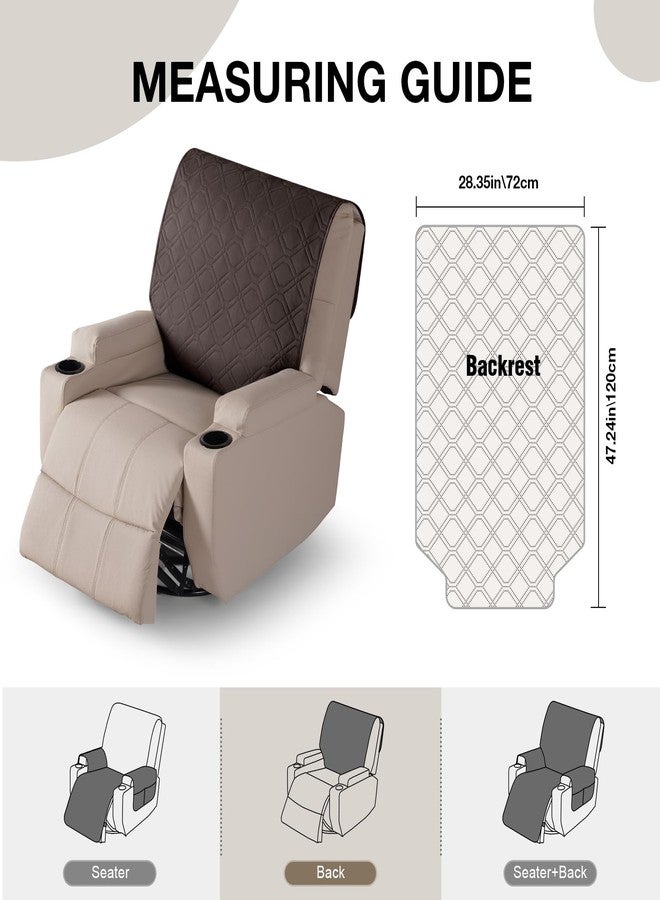 VANSOFY Recliner Chair Covers 100% Waterproof Backrest Cover Reclining Cover Non-Slip Dog Chair Cover Furniture Protector Washable Slipcover Elastic Straps for Pets, Dogs(Chocolate) - Image 2