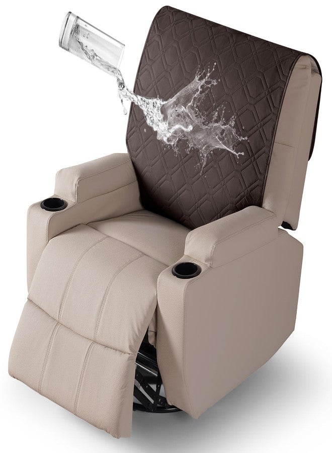 VANSOFY Recliner Chair Covers 100% Waterproof Backrest Cover Reclining Cover Non-Slip Dog Chair Cover Furniture Protector Washable Slipcover Elastic Straps for Pets, Dogs(Chocolate) - Image 1