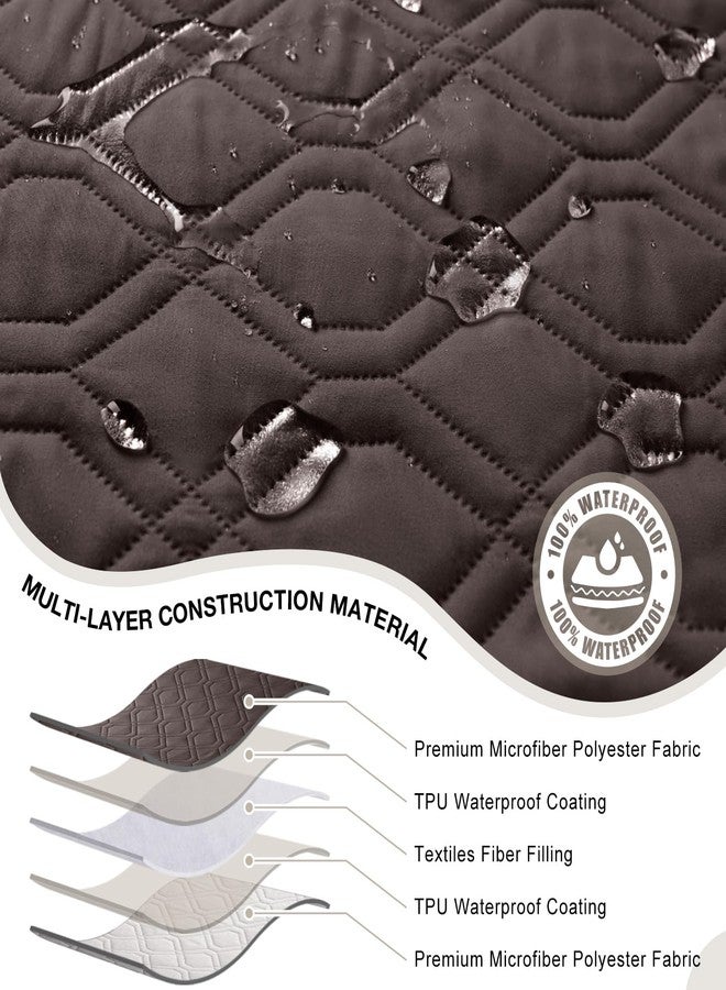 VANSOFY Recliner Chair Covers 100% Waterproof Backrest Cover Reclining Cover Non-Slip Dog Chair Cover Furniture Protector Washable Slipcover Elastic Straps for Pets, Dogs(Chocolate) - Image 5