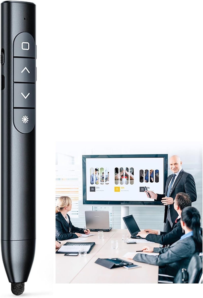 Presentation Clicker, Wireless Presenter Remote Clicker for Powerpoint, Powerpoint Clicker with Volume Control & Page Flip Presentation Remote Slide Advancer Clicker for Mac/Computer/Laptop - Image 1