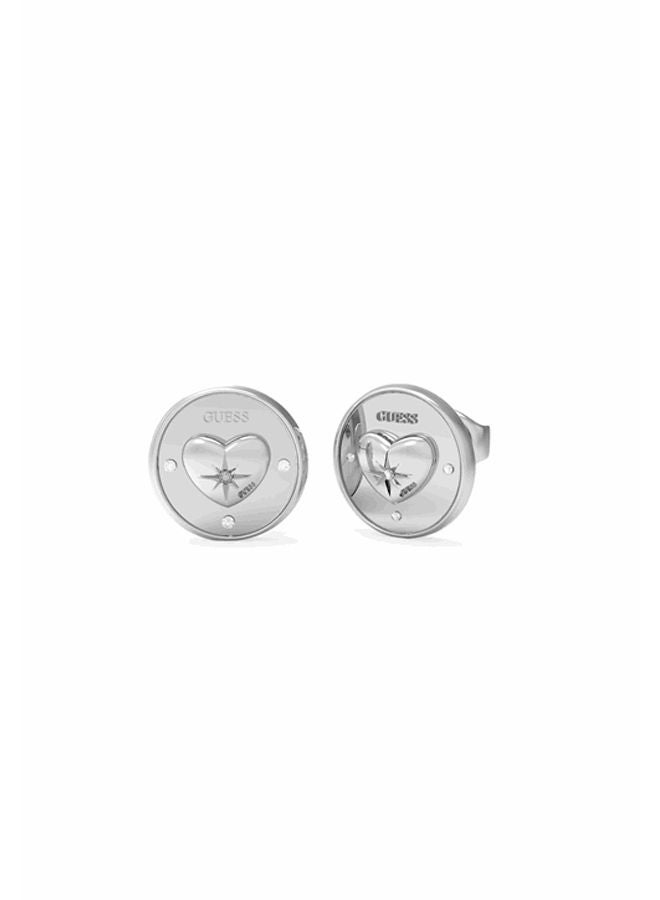 Heart Coin Stud Earring