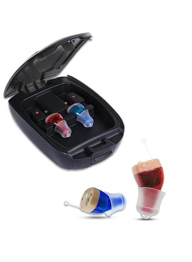 Generic 1 Pair High Quality Hearing Aids for Seniors Rechargeable Hearing Aids with Charging Case Invisible Hearing Amplifier and Noise Canceling Device  - Image 1