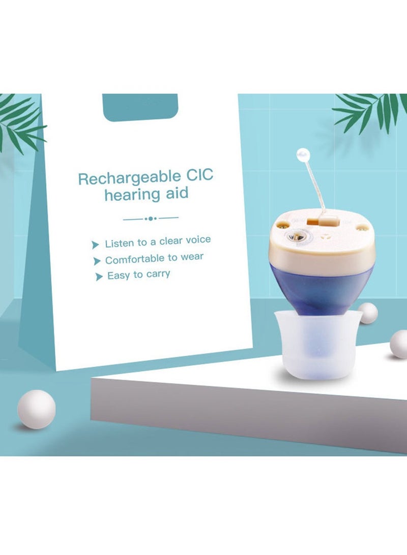 Generic 1 Pair High Quality Hearing Aids for Seniors Rechargeable Hearing Aids with Charging Case Invisible Hearing Amplifier and Noise Canceling Device  - Image 2