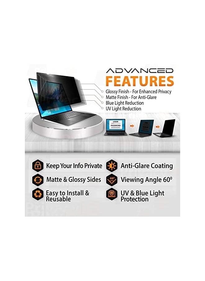PROMASS Screen Filters, 15.6"" Inch (1 Pack) Laptop Privacy Screen-Filter for 16:9 Widescreen Display; 60 Degree Privacy, Advanced Anti-Glare, UV Light Reduction & Blue Light Filter  - Image 5