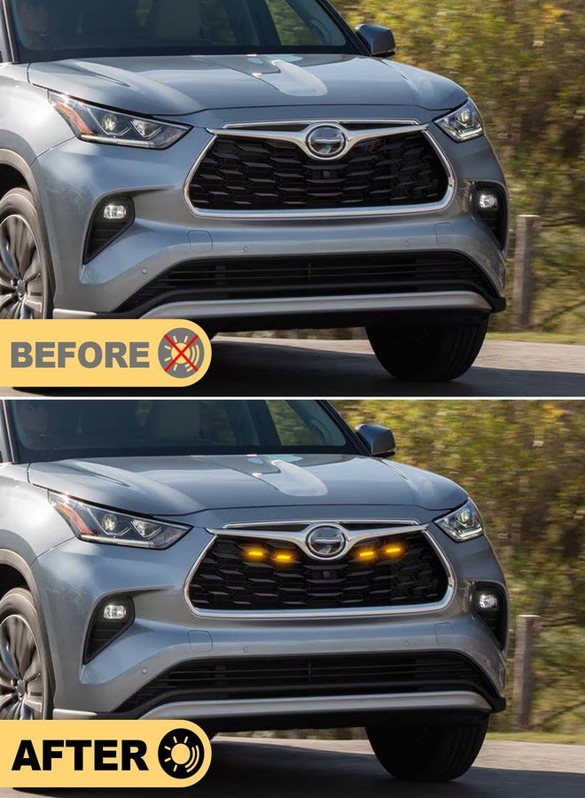 OKLSG Led Grill Lights for Toyota Highlander Grille Amber Lights - Image 2