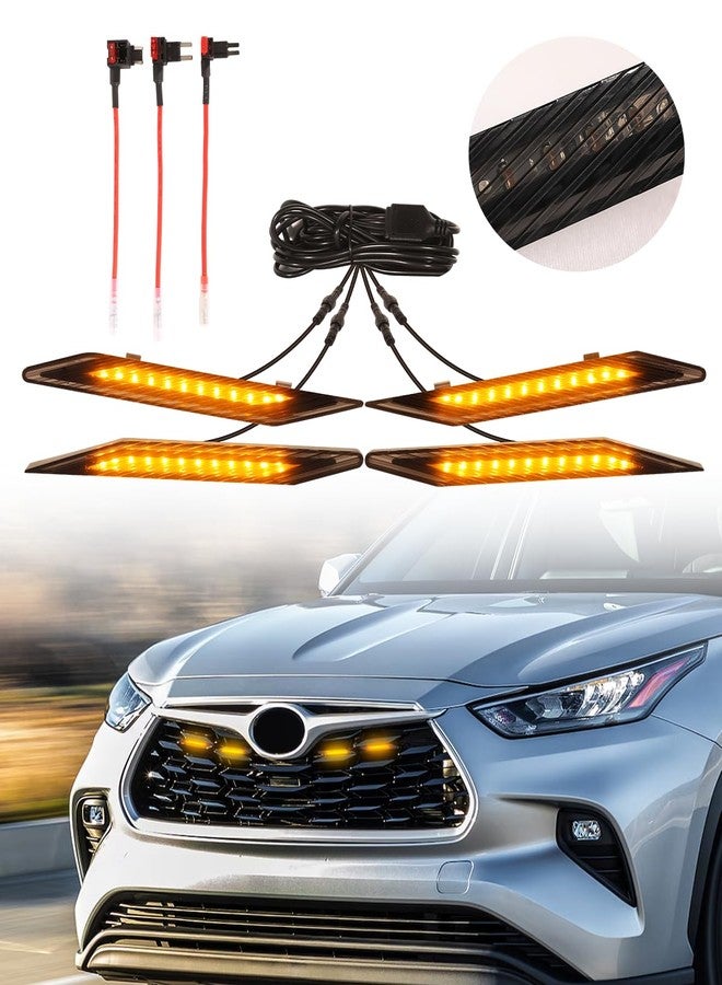OKLSG Led Grill Lights for Toyota Highlander Grille Amber Lights - Image 1