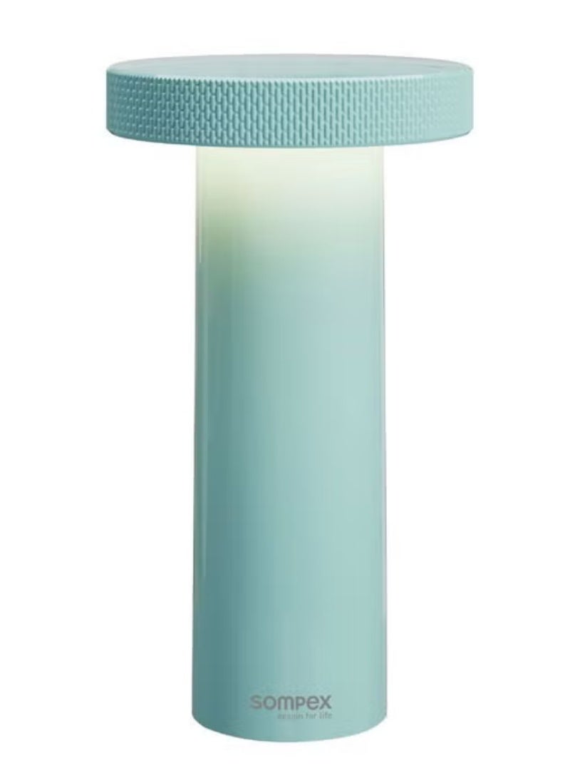 Sompex Volume Rechargeable Table Lamp | 3 light colours | Stepless dimmable | Dimmer memory function | Suitable for Indoor Use | Battery operated | Material: Plastic | 9 x 16 cm - Turquoise - Image 1