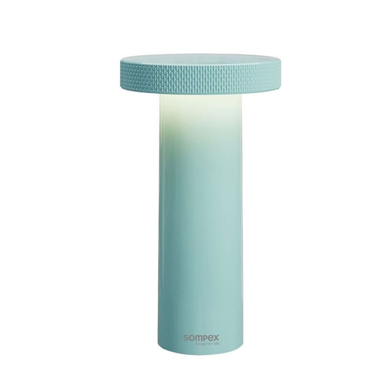 Sompex Volume Rechargeable Table Lamp | 3 light colours | Stepless dimmable | Dimmer memory function | Suitable for Indoor Use | Battery operated | Material: Plastic | 9 x 16 cm - Turquoise - Image 2