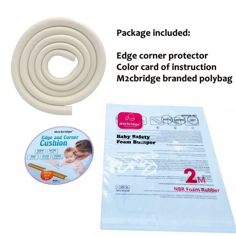 M2cbridge U Shape Extra Thick Furniture Table Edge Protectors Foam Baby Safety Bumper Guard 6.5 Ft (Brown) - Image 5