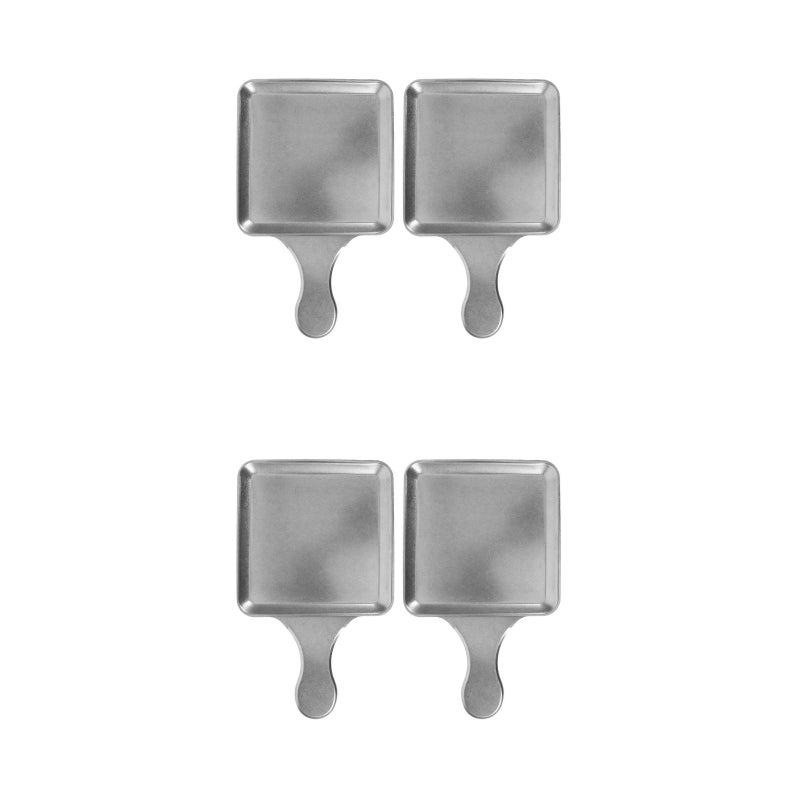 4 pcs Stake Plate Unbreakable: Stainless with Handles - Metal Dinner Tray for Steak BBQ Western Cuisine Easy to - Image 1