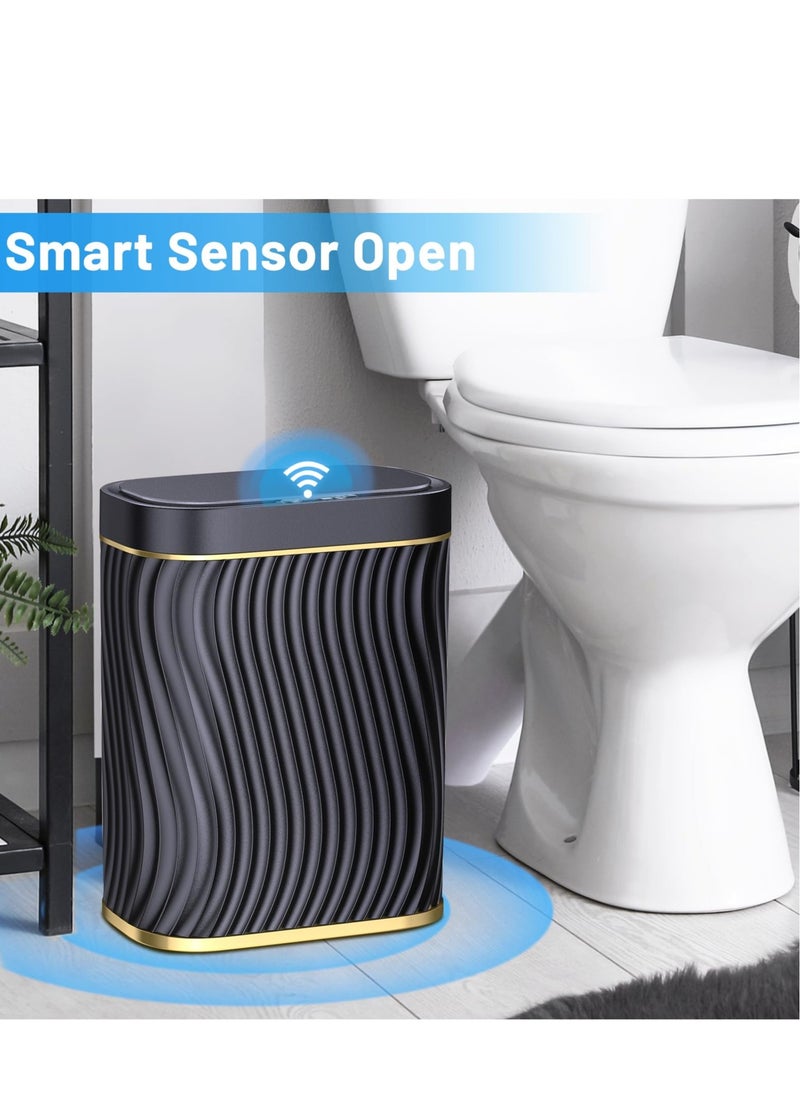 KASTWAVE Bathroom Small Trash, with Automatic Touchless Lid, 2.6 Gallon Smart Garbage Can Narrow Waterproof Trash Bin for Bedroom, Office, Living Room  - Image 2