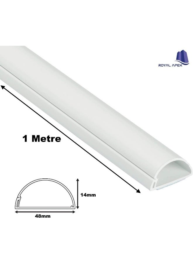 Royal Apex 1 Meter Pvc Floor Trunking With Self Adhesive Red Sticker Wall Cord Cover Cable Concealer On-Wall Wire Cover Paintable Cable Management Pack Of 2  - Image 2